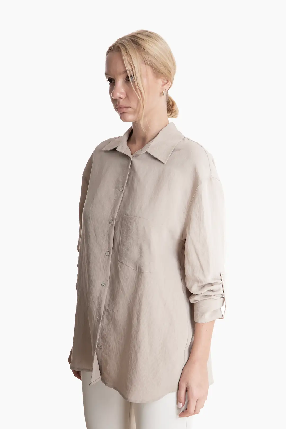 50952 OVERSIZE ÇİZGİLİ GÖMLEK