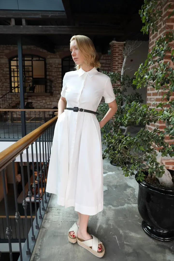 62298 Kemerli Midi Elbise